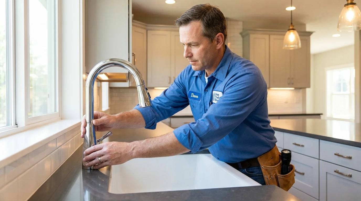 Kitchen faucet installation by Johns Plumbing LLC in Woodbine